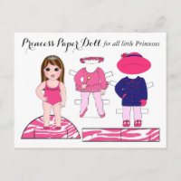 Postales de Fiesta de muñeca de papel "Little Prin