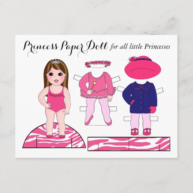 Postales de Fiesta de muñeca de papel "Little Prin (Anverso)