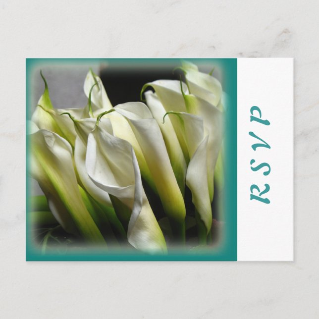 Postales de fiesta o boda RSVP - Calla Lilies (Anverso)