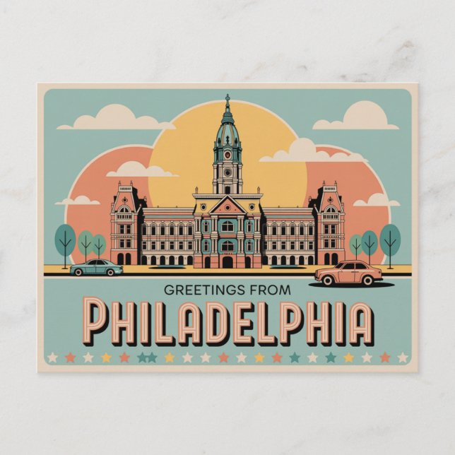 Postales de Filadelfia de época | Saludos desde (Anverso)