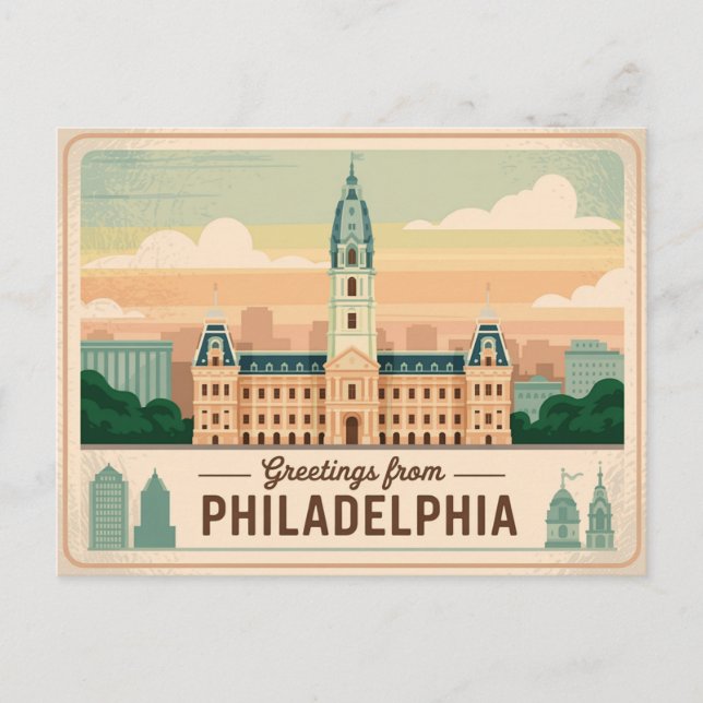 Postales de Filadelfia de época | Saludos desde (Anverso)