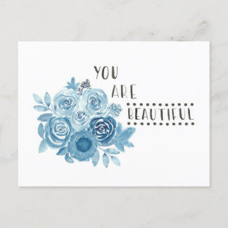 Postales de Floral Azul "Eres hermosa"