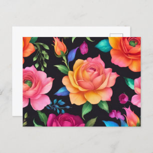 Postales de Floral Patern Rosa