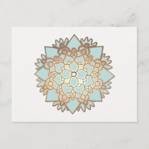 Postales de flores azul y oro Lotus