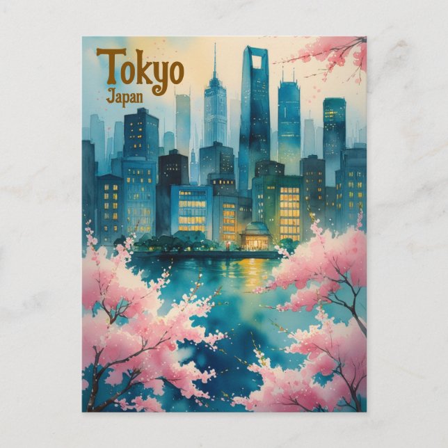 Postales de flores de cerezo de Tokio - Sakura con (Anverso)