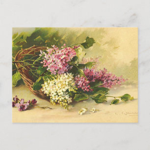 Postales de flores de época