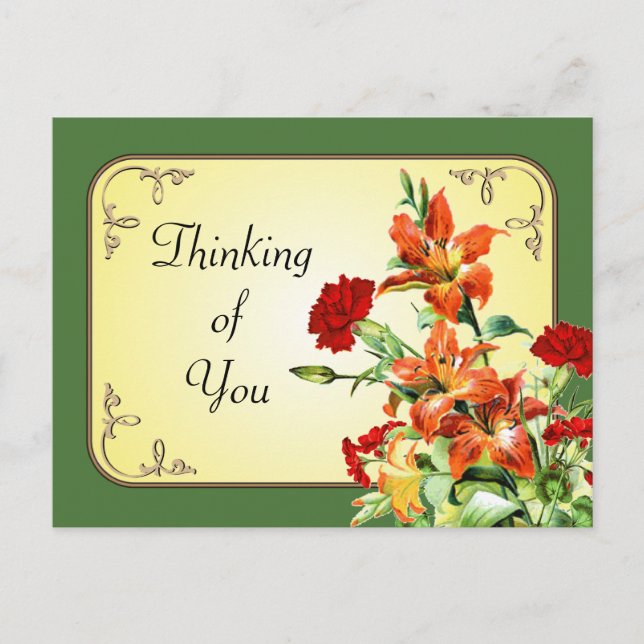 postales de flores florales de personalizable (Anverso)
