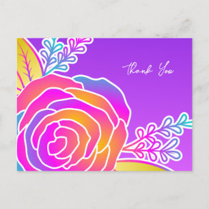 Postales de flores moradas, estilo Rosa gradiente