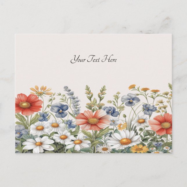 Postales de flores silvestres coloridas (Anverso)