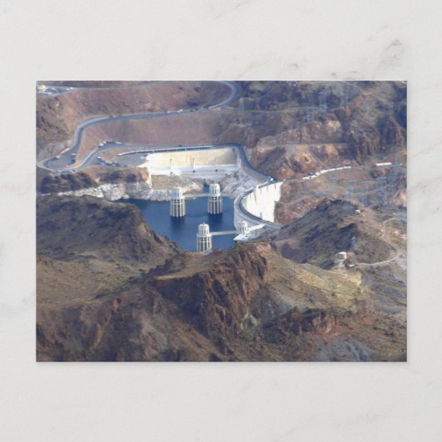 Postales de fotografía aérea de Hoover Dam (Anverso)