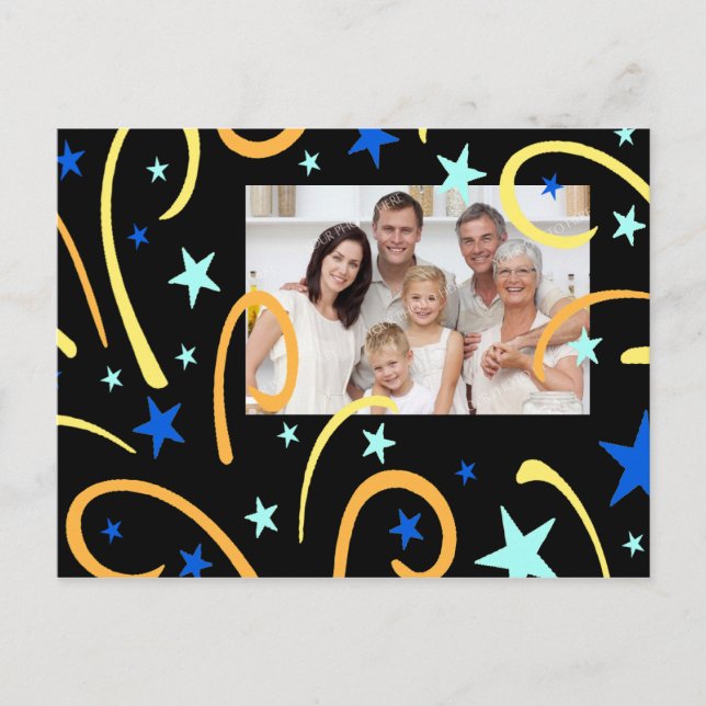 Postales de fotos de Año Nuevo feliz para fuegos a (Anverso)