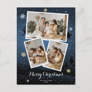 Postales de fotos de Blue Merry Christmas