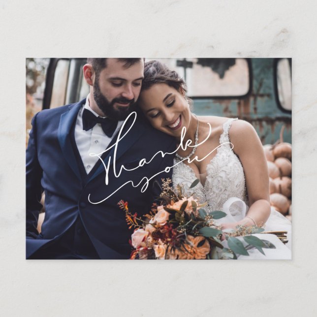Postales de fotos de boda personalizadas de agrade (Anverso)