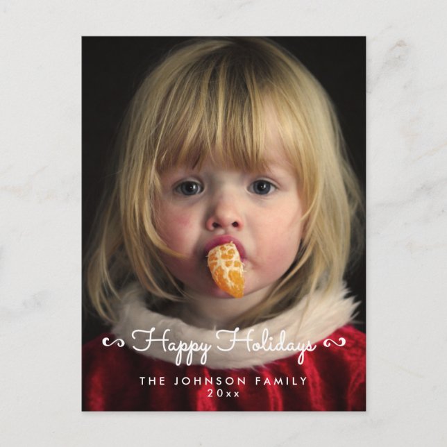 Postales de fotos de Happy Holidays personalizadas (Anverso)
