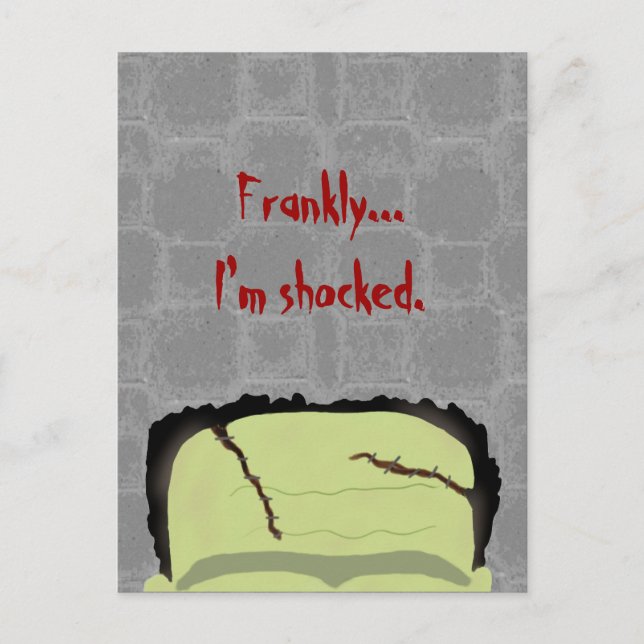Postales de Frankenstein Pun Halloween (Anverso)