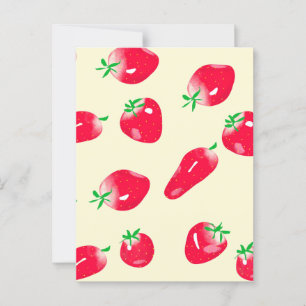 Postales de fresas rojas jugosas (Beige)
