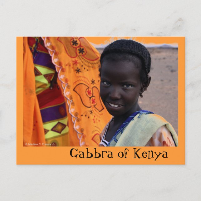 Postales de Gabbra, chica de Kenia (Anverso)