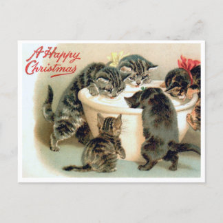 Postales de gatito vintage - Gatos de Navidades bo