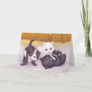 Postales de gatitos de Navidad