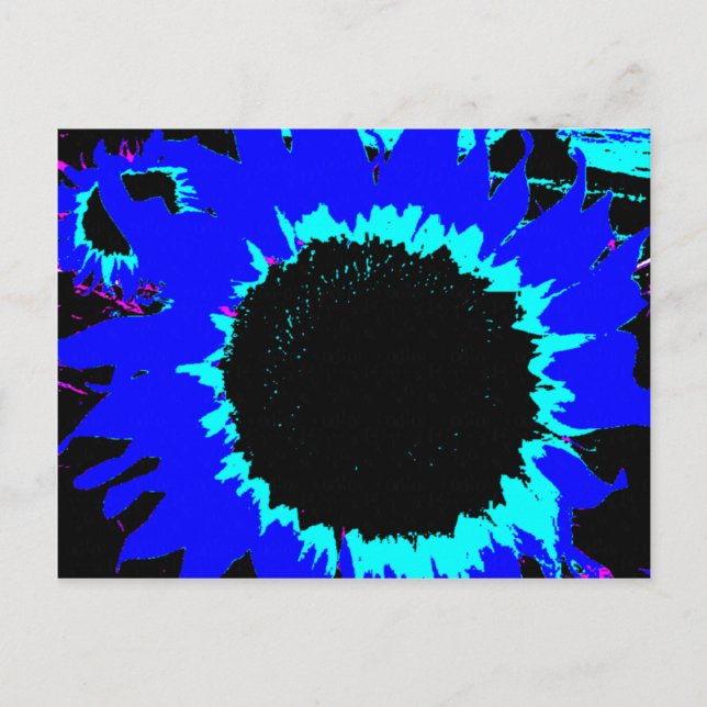 Postales de girasol azul pardo y manso (Anverso)