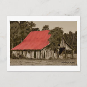 Postales de granero de techos rojos