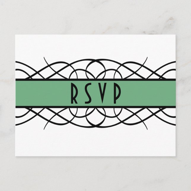 Postales de Green Deco Flourin RSVP (Anverso)
