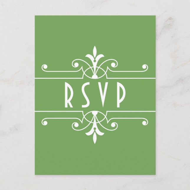 Postales de Green Fancy Ornamental RSVP (Anverso)