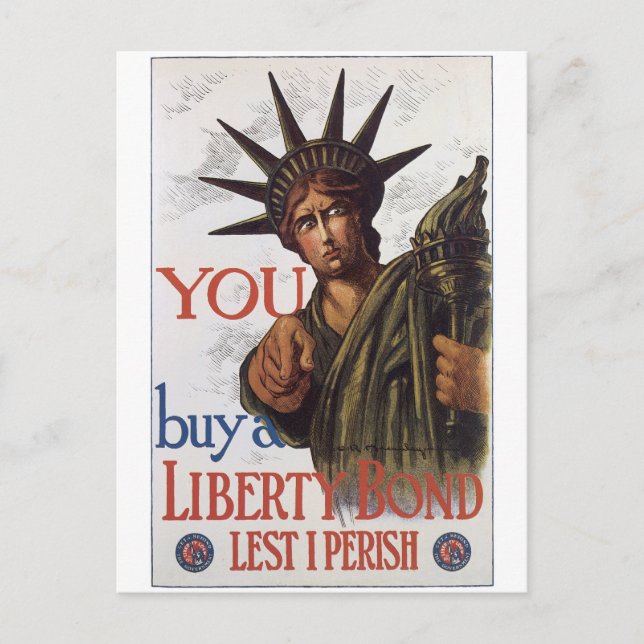 Postales de guerra de época, poster de bonos de li (Anverso)