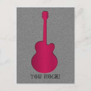 Postales de guitarra a rayas, rosa caliente