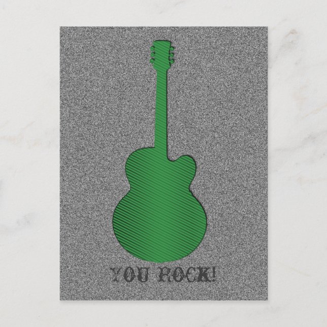 Postales de guitarra a rayas, verde (Anverso)