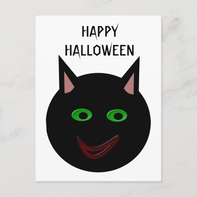 Postales de Halloween Black Cat Personalizable (Anverso)