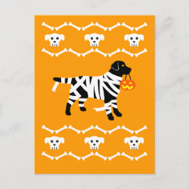 Postales de Halloween Black Labrador Mummy