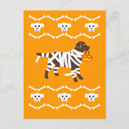 Postales de Halloween Chocolate Labrador Mummy
