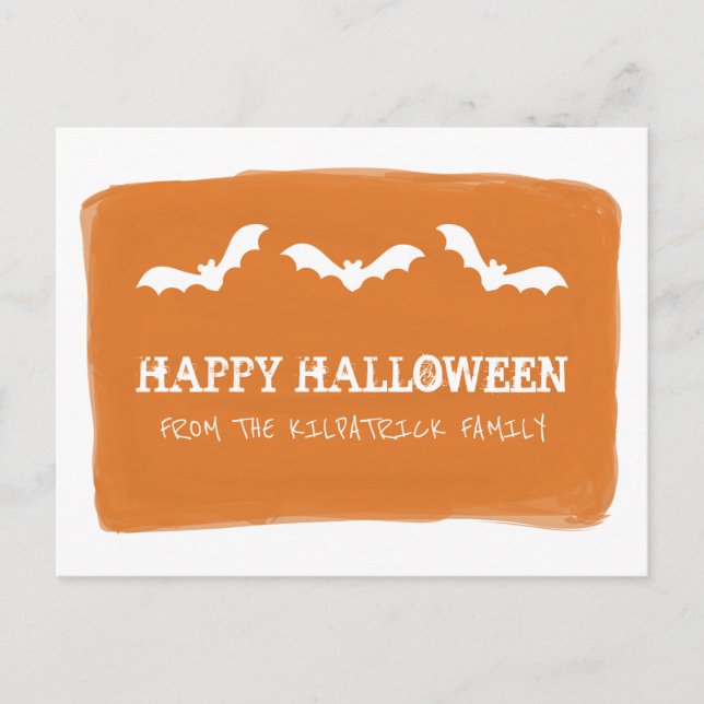 Postales de Halloween con bañeras de color blanco  (Anverso)