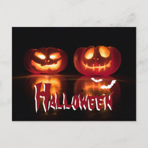 Postales de Halloween con calabazas