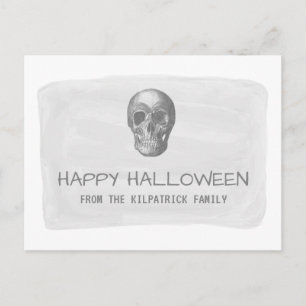 Postales de Halloween con color de agua gris