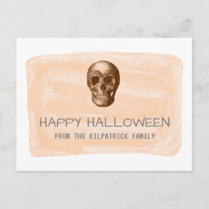 Postales de Halloween con color de agua naranja