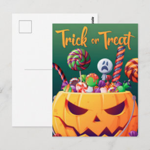 Postales de Halloween con trucos o trucos