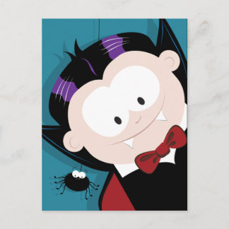 Postales de Halloween con vampiros y arañas