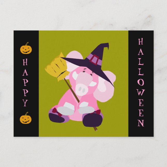 Postales de Halloween: Costum con asistente para e (Anverso)