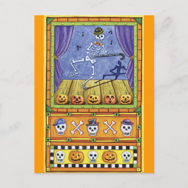 Postales de Halloween Dancing Skeleton (Anverso)