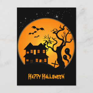Postales de Halloween de la casa embrujada