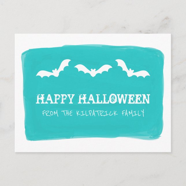 Postales de Halloween de los murales de color blan (Anverso)