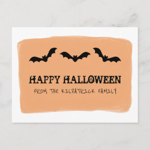 Postales de Halloween de Watercolor naranja