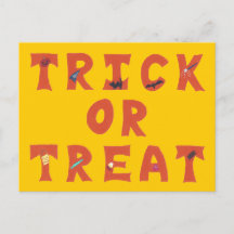 Postales de Halloween decoradas con trucos o truco