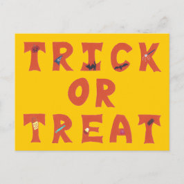 Postales de Halloween decoradas con trucos o truco