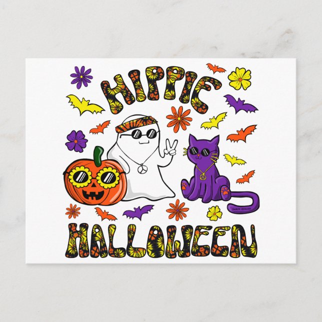 Postales de Halloween hippie (Anverso)