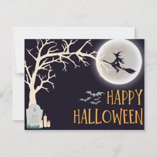 Postales de Halloween Minimalista Negro