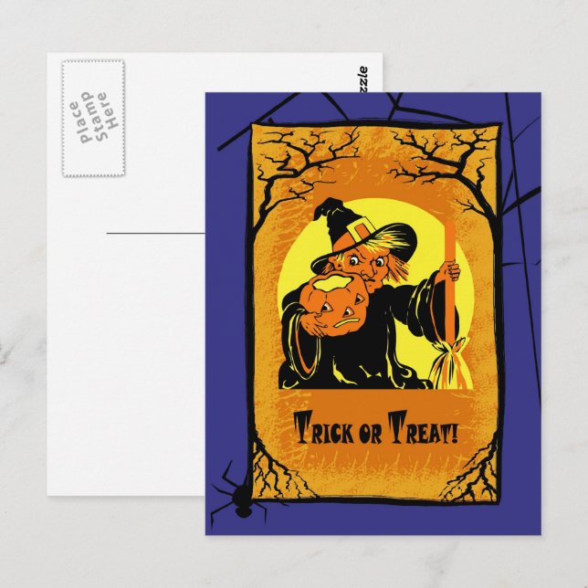 Postales de Halloween para brujas de época (Anverso / Reverso)