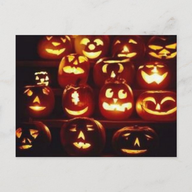 Postales de Halloween para expresiones de calabaza (Anverso)
